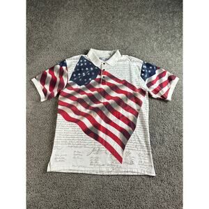 American Flag Shirt Mens XL AOP Declaration Of Independence American Summer